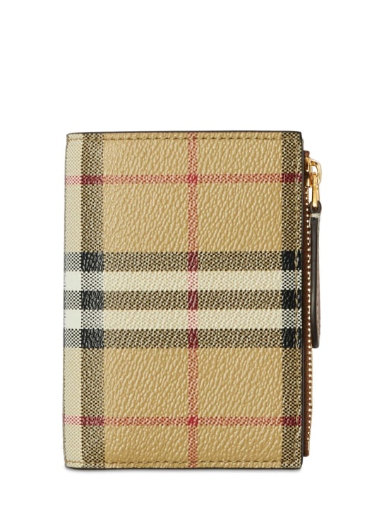 Burberry: Small Check bifold wallet - Archive Beige - women_0 | Luisa Via Roma