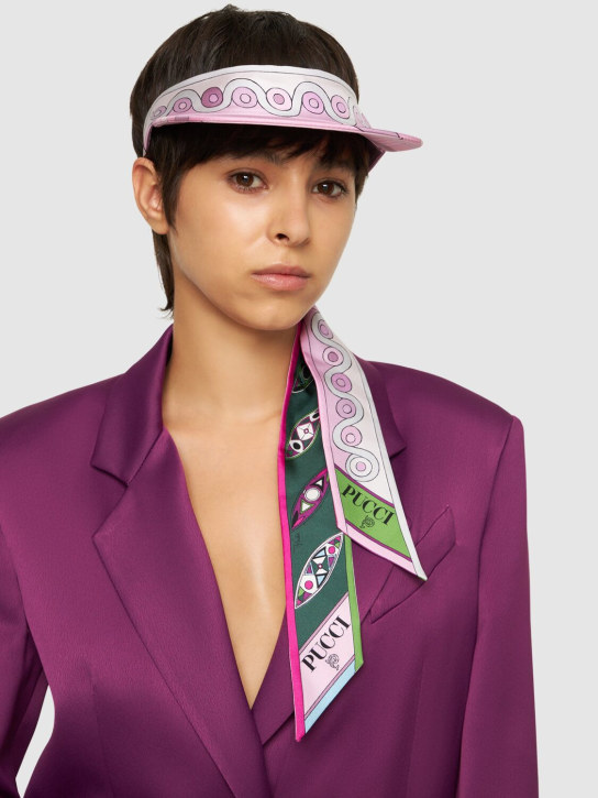 Pucci: Printed silk twill visor - Peonia - women_1 | Luisa Via Roma