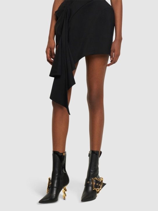 Moschino: 105mm hohe Stiefeletten aus Leder - Schwarz - women_1 | Luisa Via Roma