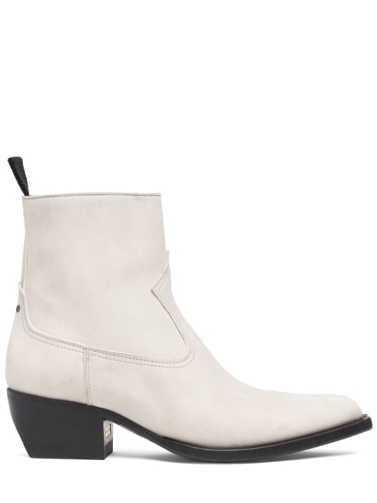 Golden Goose: 45mm Debbie leather ankle boots - Butter - women_0 | Luisa Via Roma