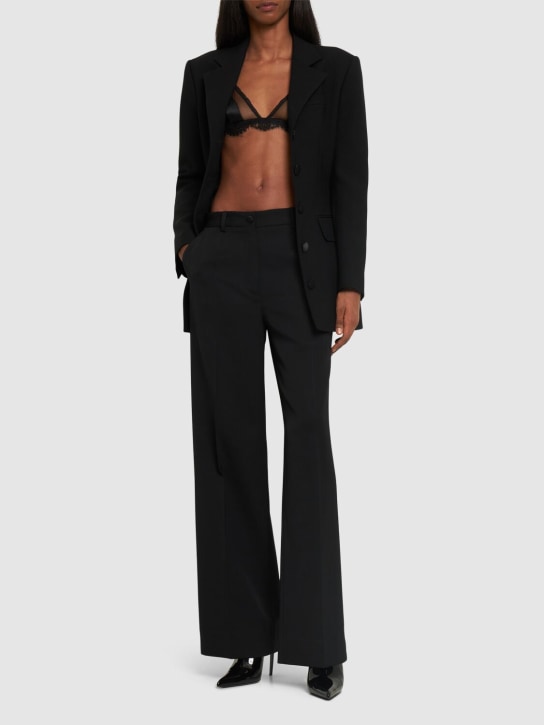 Dolce&Gabbana: Tulle & silk satin triangle bra - Black - women_1 | Luisa Via Roma