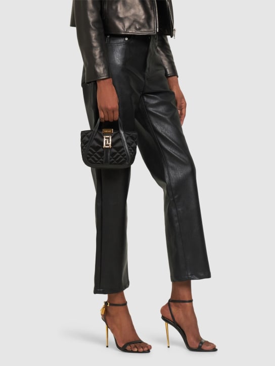 Versace: Mini viscose & silk tote bag - Black - women_1 | Luisa Via Roma