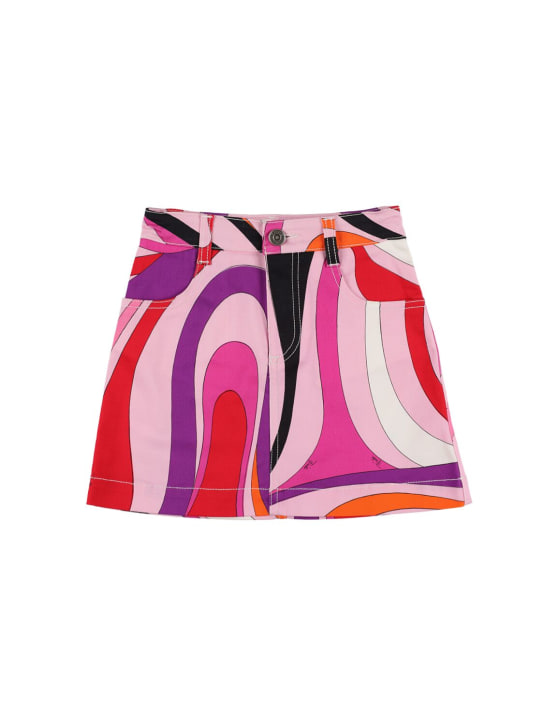Pucci: Printed cotton gabardine skirt - Fuchsia - kids-girls_0 | Luisa Via Roma