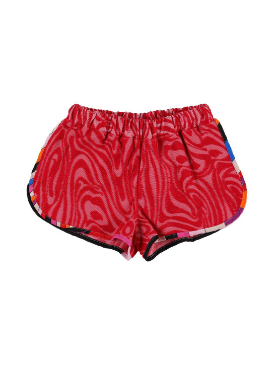 Pucci: Shorts de rizo con estampado - Rojo - kids-girls_0 | Luisa Via Roma