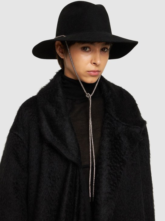 Borsalino: Jo embellished felt hat - Black - women_1 | Luisa Via Roma