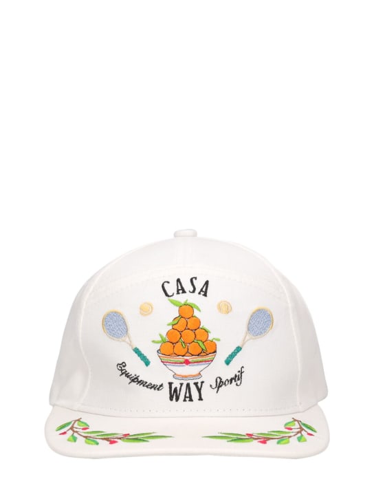 Casablanca: Casa Way cotton baseball cap - White - men_0 | Luisa Via Roma