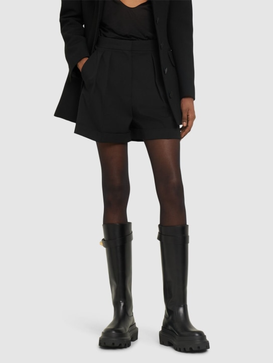 Dolce&Gabbana: 50mm Leather tall boots - Siyah - women_1 | Luisa Via Roma