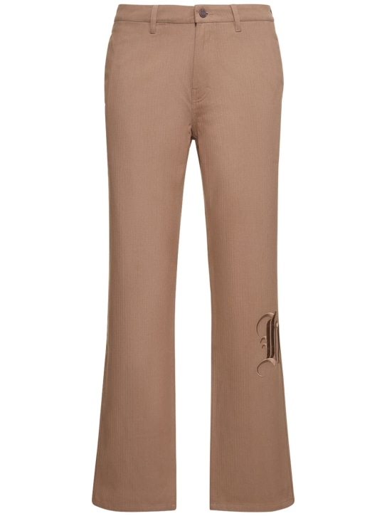 Honor the Gift: Herringbone cotton pants - Brown - men_0 | Luisa Via Roma