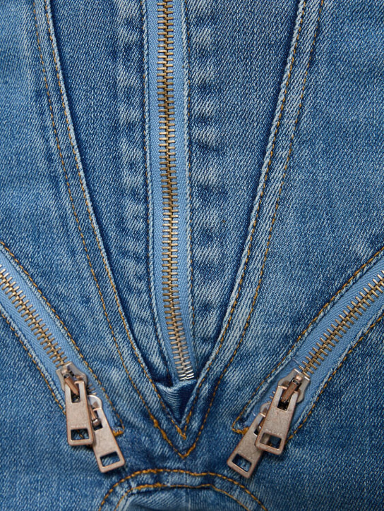 MUGLER: Jeans skinny vita alta in denim stretch / zip - Blu - women_3 | Luisa Via Roma