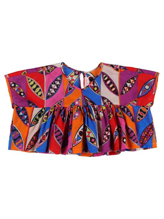 Pucci: Printed cotton muslin shirt - Fuşya - kids-girls_0 | Luisa Via Roma