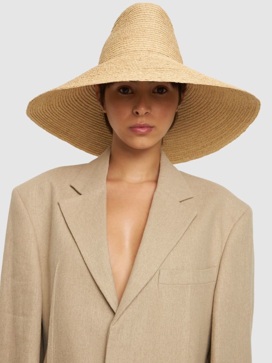 Janessa Leone: Tinsley straw bucket hat - Doğal - women_1 | Luisa Via Roma
