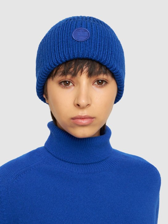 Fusalp: Cappello beanie in maglia di lana merino - Blu - women_1 | Luisa Via Roma