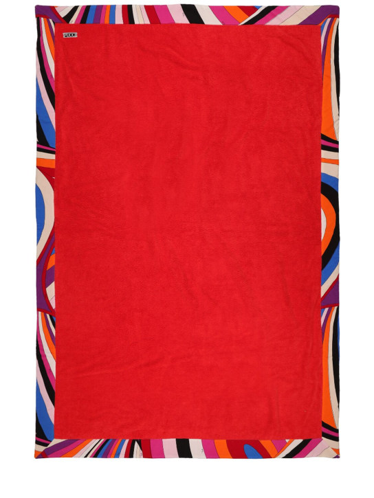 Pucci: Printed logo terry towel - Red - kids-girls_0 | Luisa Via Roma