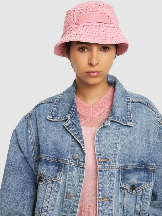 JW Anderson: Cotton crochet bucket hat - Pink - women_1 | Luisa Via Roma