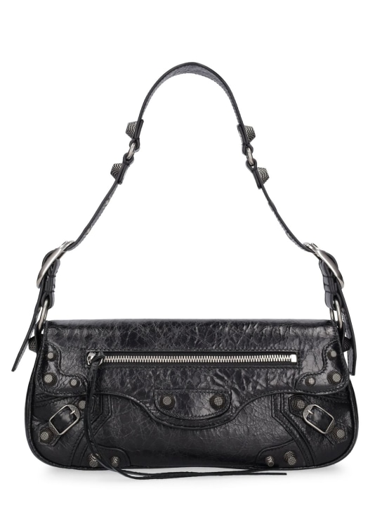 Balenciaga: Small Le Cagole Sling leather bag - Black - women_0 | Luisa Via Roma
