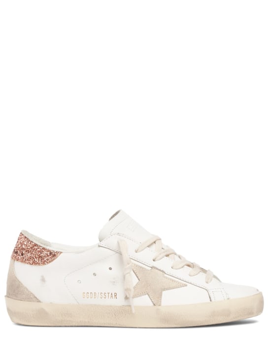 Golden Goose: 20mm Super-Star leather sneakers - White/Pearl - women_0 | Luisa Via Roma