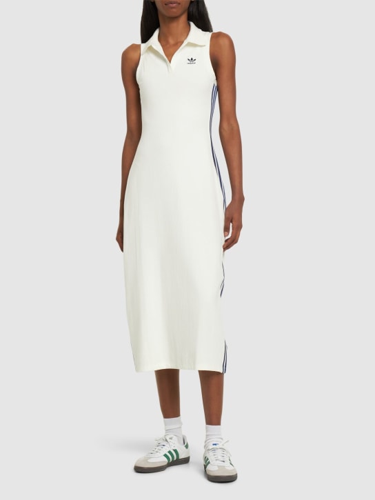 adidas Originals: Ribbed dress - White - women_1 | Luisa Via Roma
