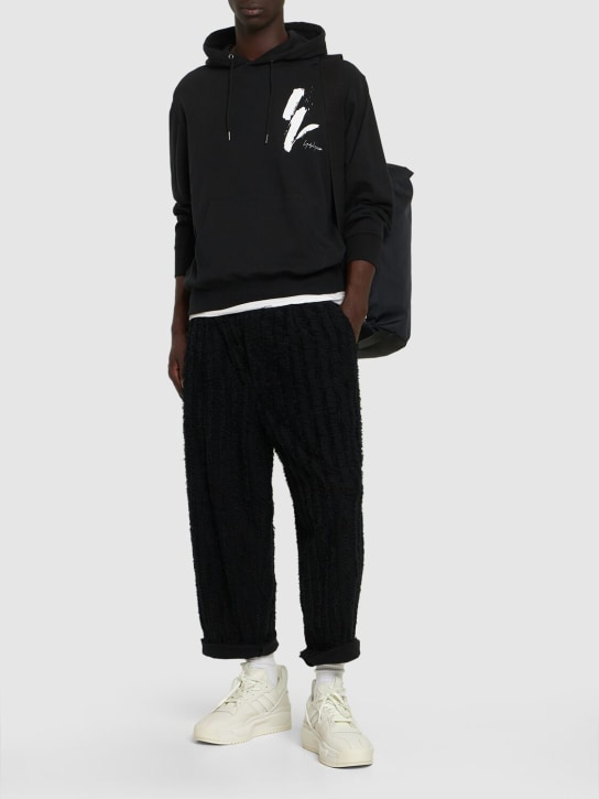 Yohji Yamamoto: New Era cotton hoodie - Siyah - men_1 | Luisa Via Roma