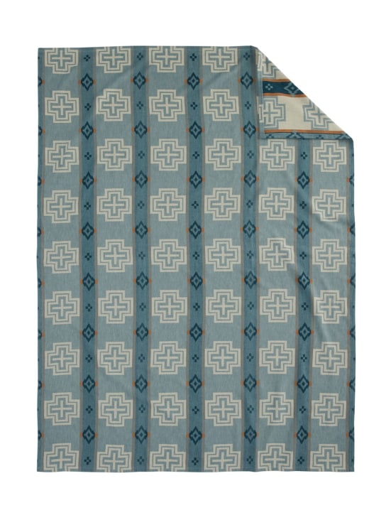Pendleton Woolen Mills: Couverture en coton jacquard - Bleu - ecraft_0 | Luisa Via Roma