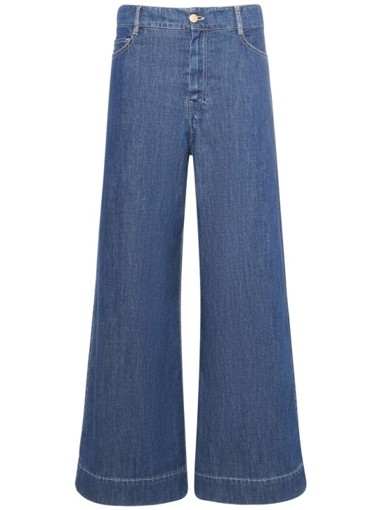 'S Max Mara: Zendaya cotton denim straight jeans - Blue - women_0 | Luisa Via Roma