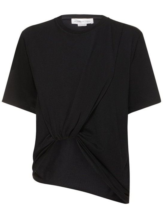 Victoria Beckham: Camiseta de algodón - Negro - women_0 | Luisa Via Roma