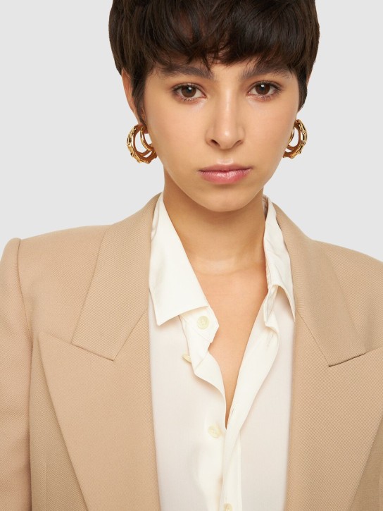 Valentino Garavani: Rockstud hoop earrings - Gold - women_1 | Luisa Via Roma