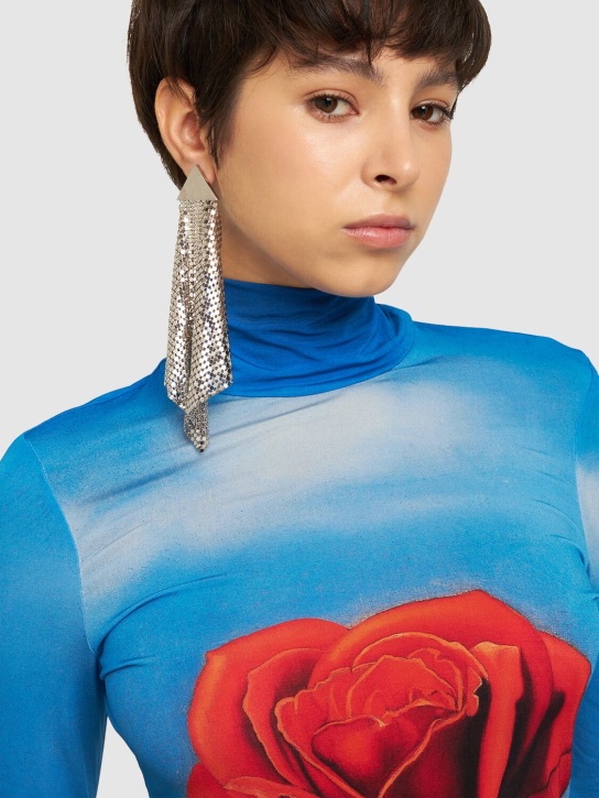 Rabanne: Ohrringe aus Mesh „XL“ - Silber - women_1 | Luisa Via Roma