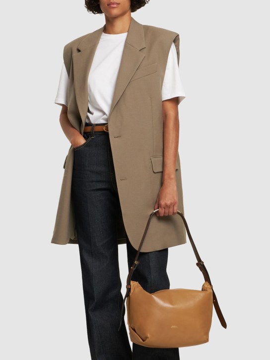 Isabel Marant: Leyden leather shoulder bag - Golden Beige - women_1 | Luisa Via Roma