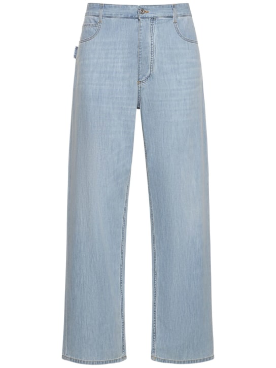 Bottega Veneta: Jeans aus Denim mit weitem Bein - Light Bleach - men_0 | Luisa Via Roma