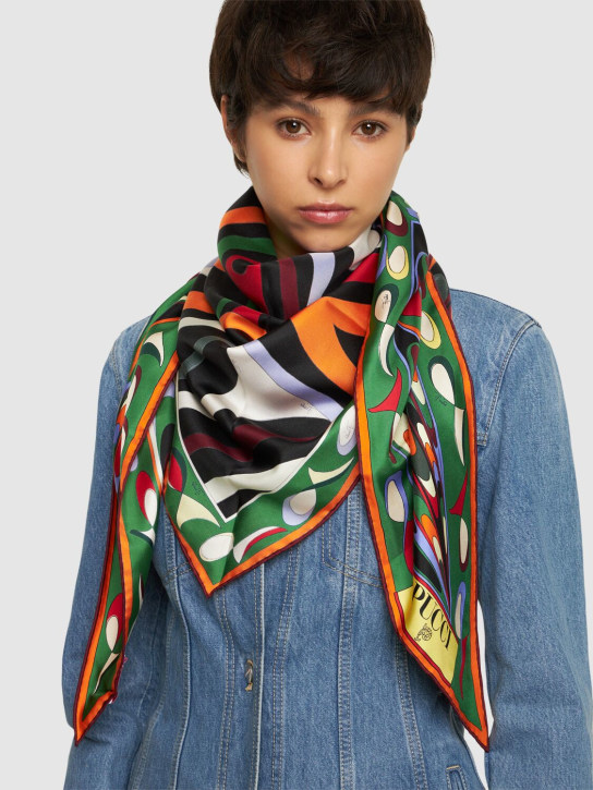 Pucci: Triangle printed silk twill scarf - women_1 | Luisa Via Roma