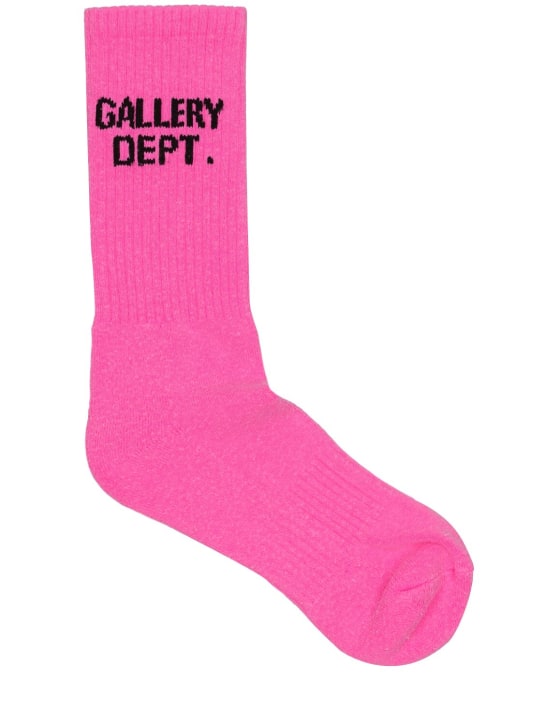 Gallery Dept.: Logo cotton blend socks - Flo Pink - men_0 | Luisa Via Roma