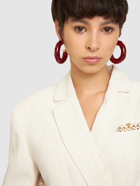 Jacquemus: Les Creoles Confiture earrings - Red - women_1 | Luisa Via Roma