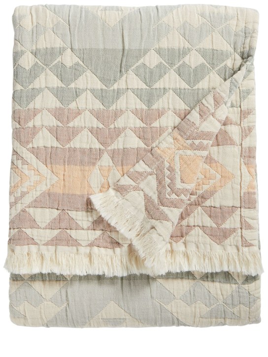 Pendleton Woolen Mills: Couverture en coton à franges - Multicolore - ecraft_0 | Luisa Via Roma