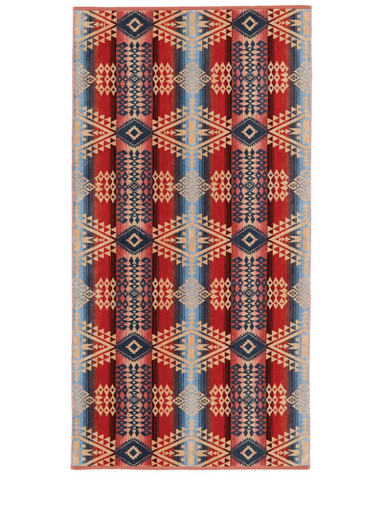 Pendleton Woolen Mills: Jacquard cotton bath towel - Red - ecraft_2 | Luisa Via Roma