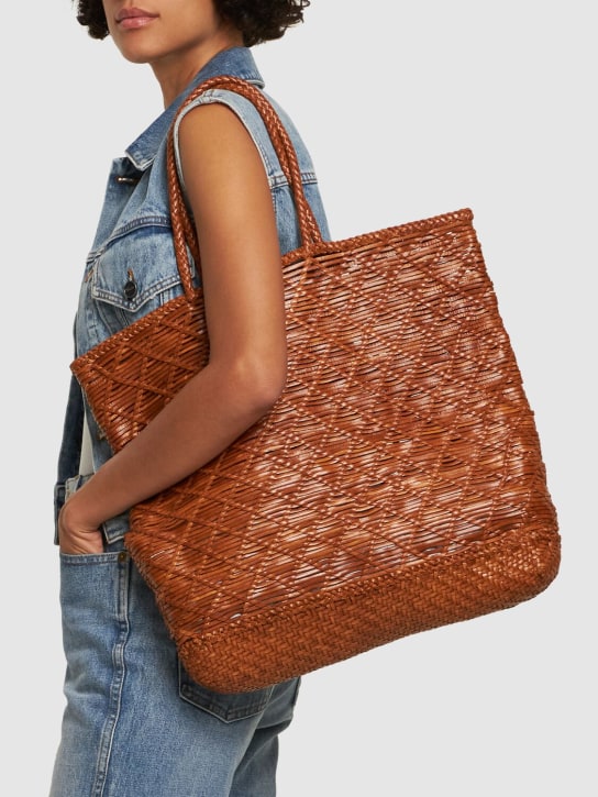 Dragon Diffusion: Corso Weave leather shoulder bag - Tan - women_1 | Luisa Via Roma