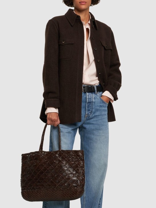 Dragon Diffusion: Corso Weave leather top handle bag - Dark Brown - women_1 | Luisa Via Roma