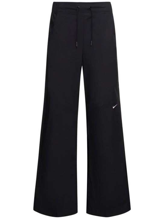 Nike: Woven cotton blend high rise pants - Black - women_0 | Luisa Via Roma