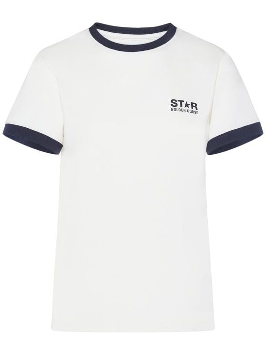Golden Goose: Star slim cotton t-shirt - Heritage White - women_0 | Luisa Via Roma