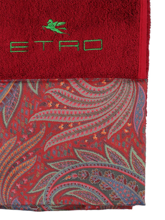 Etro: Set of 2 Calathea cotton towels - Red - ecraft_1 | Luisa Via Roma