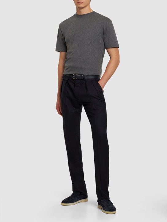 Loro Piana: Cotton jersey crewneck t-shirt - men_1 | Luisa Via Roma