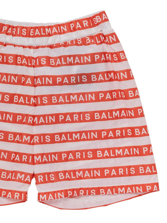 Balmain: 로고 나일론 수영복 - kids-boys_1 | Luisa Via Roma
