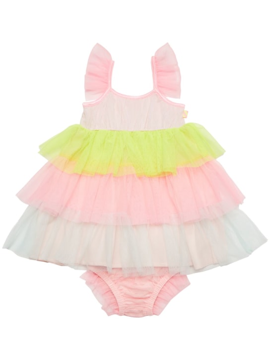 Billieblush: Color block tech dress & diaper cover - Multicolor - kids-girls_0 | Luisa Via Roma
