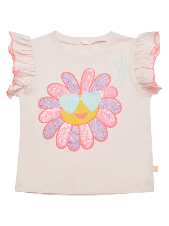 Billieblush: Printed cotton t-shirt - Pink - kids-girls_0 | Luisa Via Roma