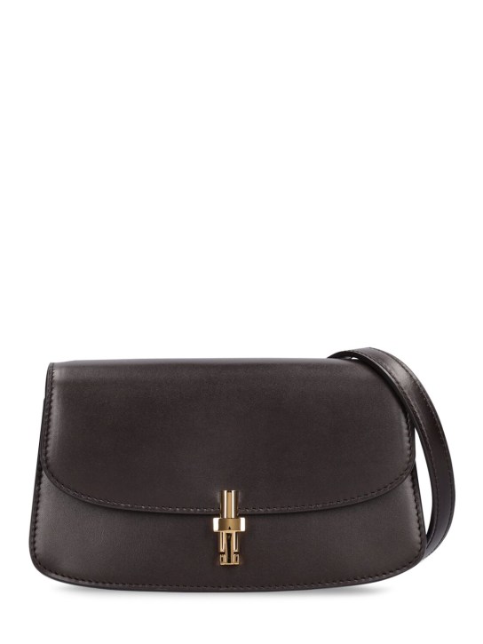 The Row: Sofia leather shoulder bag - Dark Brown Shg - women_0 | Luisa Via Roma