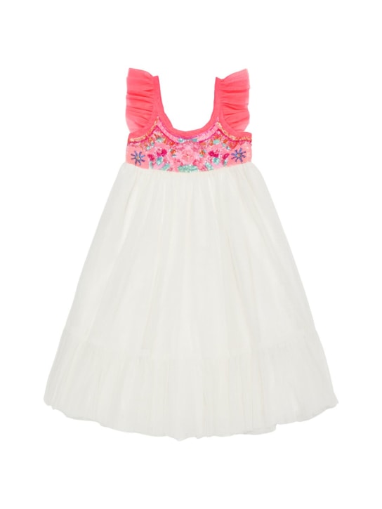 Billieblush: Sequined tulle dress - White - kids-girls_0 | Luisa Via Roma
