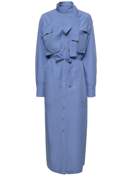 Lemaire: 双口袋迷笛衬衫裙 - 蓝色 - women_0 | Luisa Via Roma