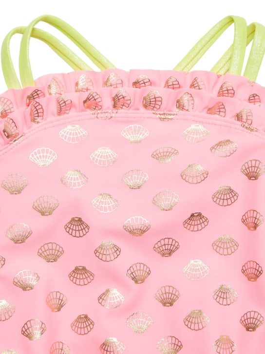 Billieblush: Seashell printed tech swimsuit - Fuchsia - kids-girls_1 | Luisa Via Roma