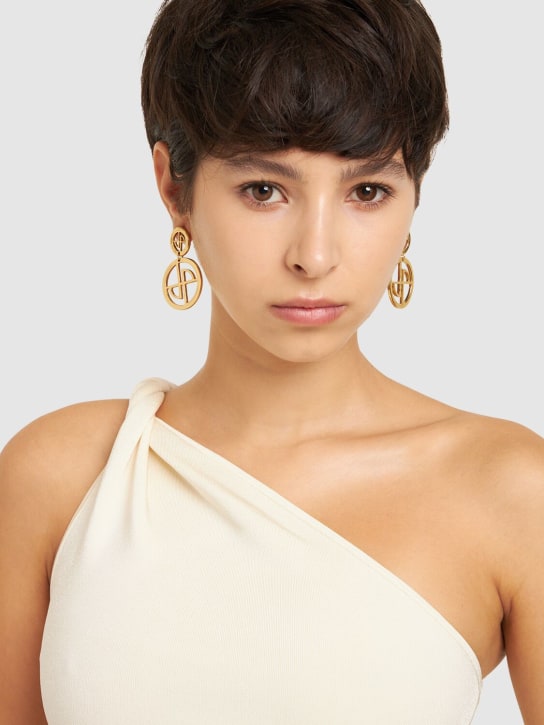 Patou: JP Coin drop earrings - Gold - women_1 | Luisa Via Roma