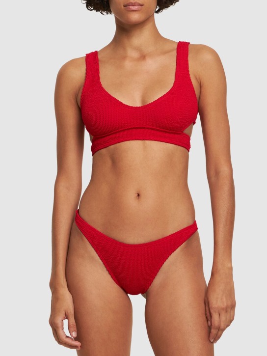 Bond Eye: Sinner seersucker bikini bottoms - Red - women_1 | Luisa Via Roma