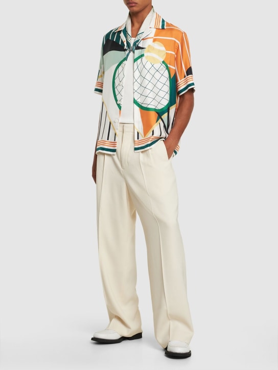 Casablanca: Camisa de seda con estampado - Multicolor - men_1 | Luisa Via Roma
